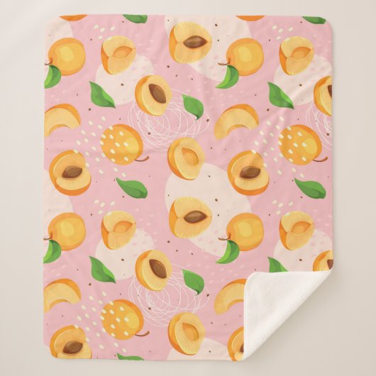 Aprikose, Blätter, nahtlose Vintage Textur. Sherpadecke (Vorderseite)