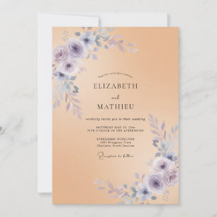 Aprikose Botanische Romantische Hochzeit Einladung