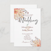 Aprikose Hochzeitsfeier Einladung (Vorne/Hinten)