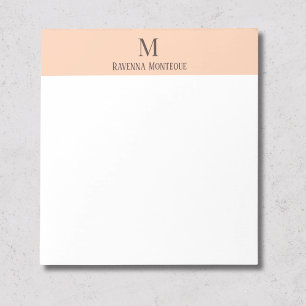 Aprikose Minimal Personalisierter Name Buchstabe M Notizblock