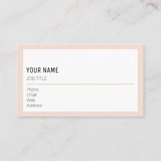 Aprikose Moderne Minimalistische Visitenkarte (Rückseite)