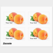 Aprikose oder Pfirsiche Rechteckiger Aufkleber (Blatt)