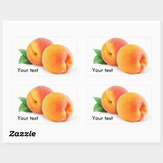 Aprikose oder Pfirsiche Rechteckiger Aufkleber (Blatt)