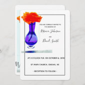 Aprikose Rose Liebe Moderne Hochzeitsreise Einladung (Vorne/Hinten)