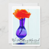 Aprikose Rose Liebe Moderne Hochzeitsreise Einladung (Rückseite)