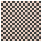 Aprikose & schwarzes Schachbrettmuster Stoff (Muster)