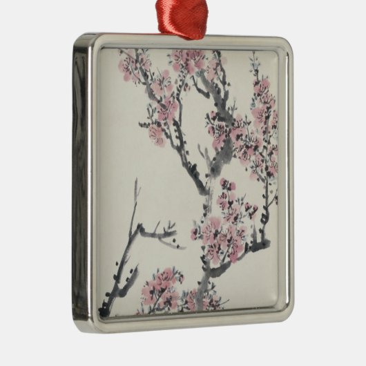 Aprikose Silbernes Ornament (Rechts)