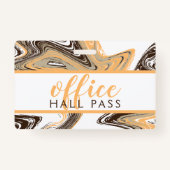 Aprikose und Schokoladenstriche OFFICE HALL PASS Ausweis (Vorderseite)