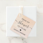 Aprikose von meiner Dusche zu deiner, Brautparty-T Geschenkanhänger (Beispiel)