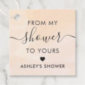 Aprikose von meiner Dusche zu deiner, Brautparty-T Geschenkanhänger (Vorderseite)