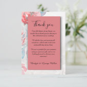 Aprikose Wildblume Rose Hochzeit Dankeskarte (Stehend Vorderseite)