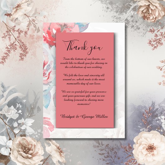 Aprikose Wildblume Rose Hochzeit Dankeskarte