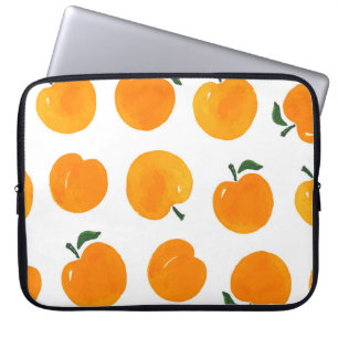 Aprikosen Aquarell Weiße Hintergrund Vintage Laptopschutzhülle