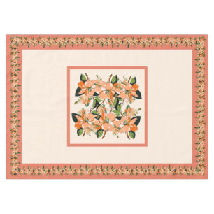 Aprikosen-Azalee auf Creme 152 cm x 214 cm Tischde Tischdecke