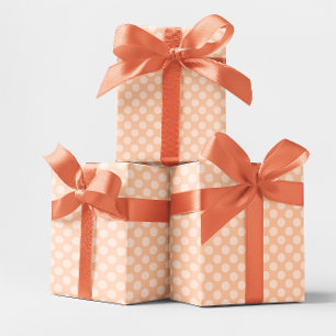 Aprikosen einfarbiges Polka-Punkt-Muster Geschenkpapier