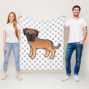 Aprikosen-Englische Dogge Süßer Cartoon-Hund & Pfo Fleecedecke