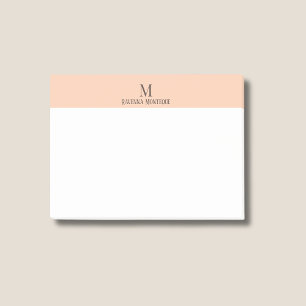Aprikosen-farbenes personalisiertes Namensmonogram Post-it Klebezettel