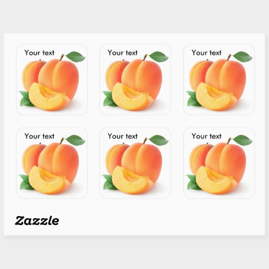 Aprikosen, frisch quadratischer aufkleber (Blatt)