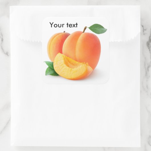 Aprikosen, frisch quadratischer aufkleber (Tasche)