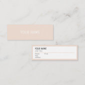 Aprikosen-moderne Minimalistische Mini Visitenkarte (Vorne/Hinten)