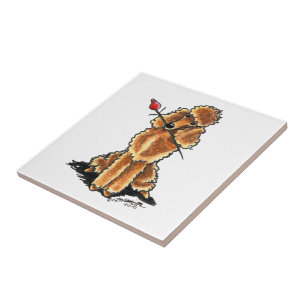 Aprikosen-Pudel-Schatz-Valentinsgrüße Fliese