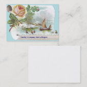 Aprikosen-Rosen-viktorianische Geschäftskarte Visitenkarte (Vorne/Hinten)