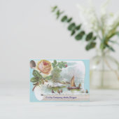 Aprikosen-Rosen-viktorianische Geschäftskarte Visitenkarte (Stehend Vorderseite)