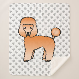 Aprikosen-Spielzeugpudel Süßer Cartoon-Hund Sherpadecke