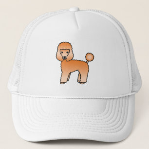 Aprikosen-Spielzeugpudel Süßer Cartoon-Hund Truckerkappe