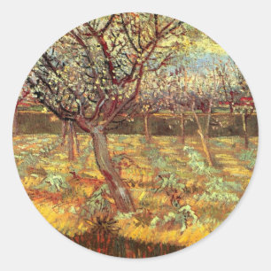 Aprikosenbäume in Blüte von Vincent van Gogh Runder Aufkleber