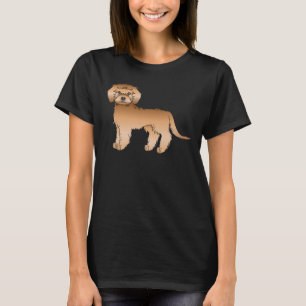 Aprikosenfarbener Mini Goldendoodle Süßer Cartoon- T-Shirt