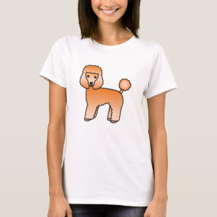 Aprikosenfarbener süßer Toy-Pudel Cartoon-Hund T-Shirt