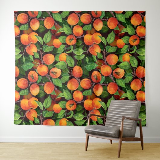Aprikosengarten 1 wandteppich (Beispiel (Horizontal))