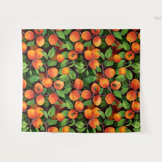 Aprikosengarten 1 wandteppich (Vorderseite (Horizontal))