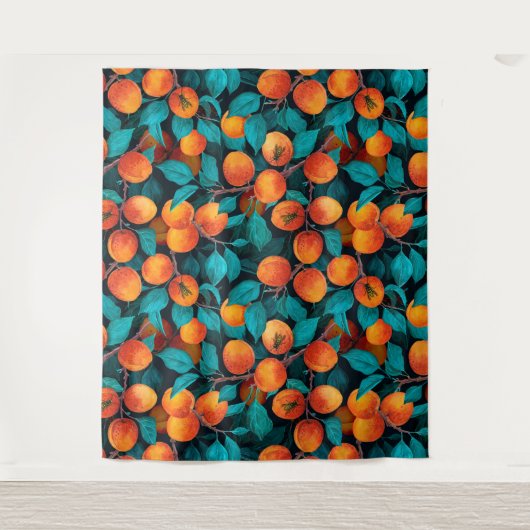 Aprikosengarten 2 wandteppich (Vorderseite)