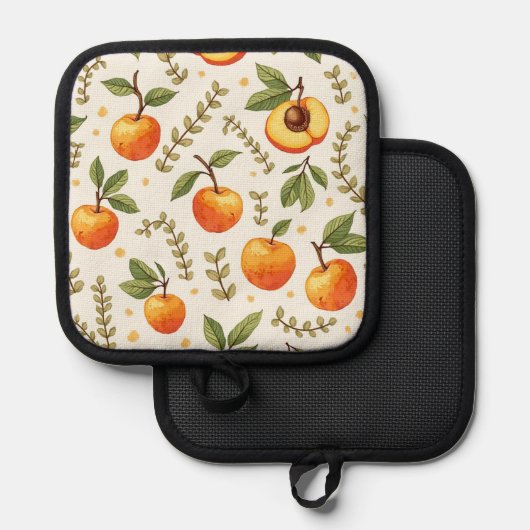 Aprikosenmuster Topflappen (Vorderseite/Rückseite)