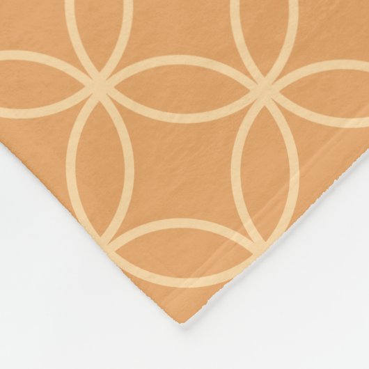 Aprikosenorange und Pfirsichblütenringe Fleecedecke (Ecke)