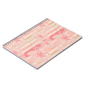 Aprikosenpfirsichrosa, blumengestreiftes Muster Notizblock (Linke Seite)
