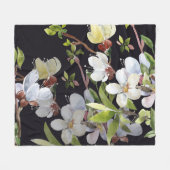 Aprikosenzweige Frühling: Aquarellfarben nahtlos. Fleecedecke (Vorderseite (Horizontal))