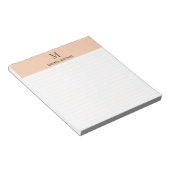 Aprikot Klassisch Personalisiertes Monogramm Buchs Notizblock (angewinkelt)