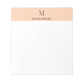 Aprikot Klassisch Personalisiertes Monogramm Buchs Notizblock (Vorderseite)