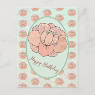 Aprikotrose Postkarte