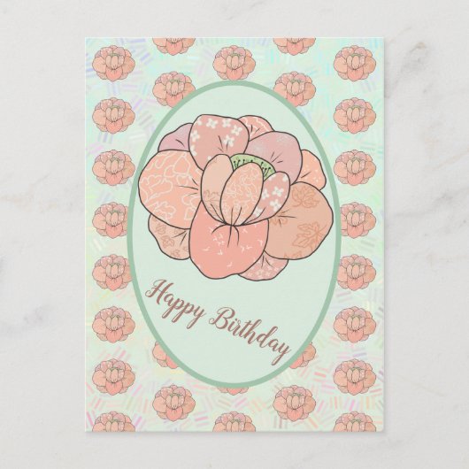 Aprikotrose Postkarte (Vorderseite)