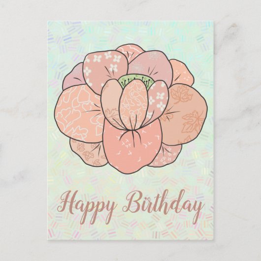 Aprikotrose Postkarte (Vorderseite)