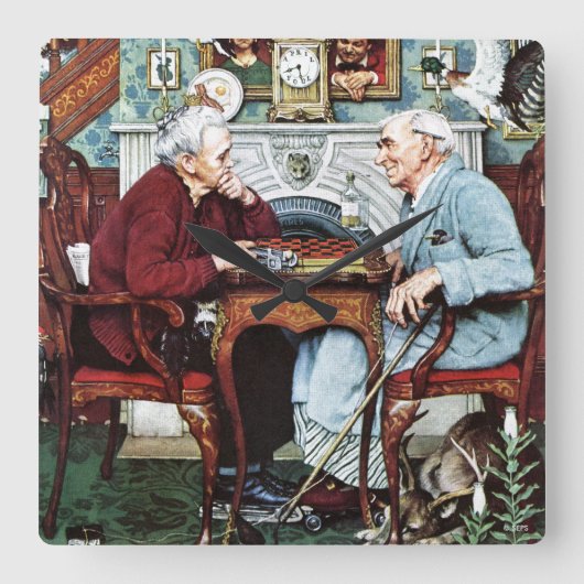 April, 1943 quadratische wanduhr (Vorderseite)