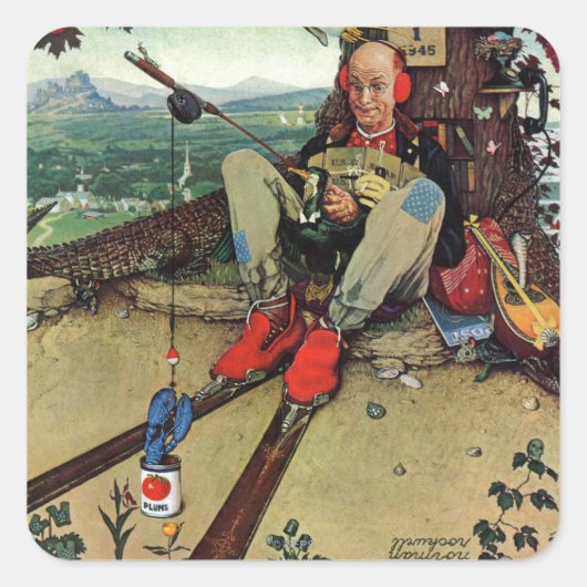 April, 1945 quadratischer aufkleber (Vorderseite)