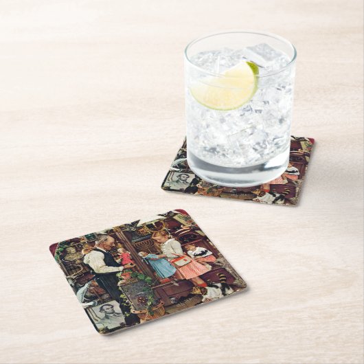 April, 1948 rechteckiger pappuntersetzer (Vor Ort)