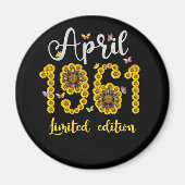 April 1961 61 Jahre alte Sonnenblume 61. Geburtsta Magnet (Vorne)