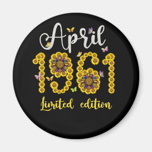 April 1961 61 Jahre alte Sonnenblume 61. Geburtsta Magnet