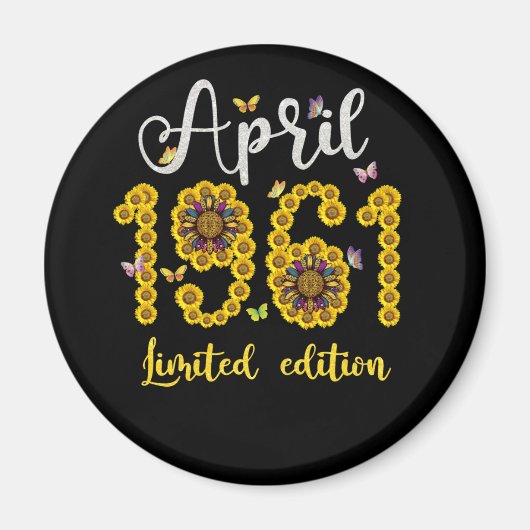 April 1961 61 Jahre alte Sonnenblume 61. Geburtsta Magnet (Vorne)